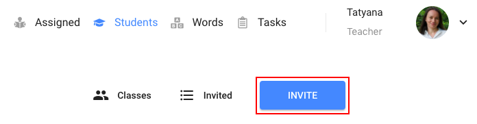 Invite button