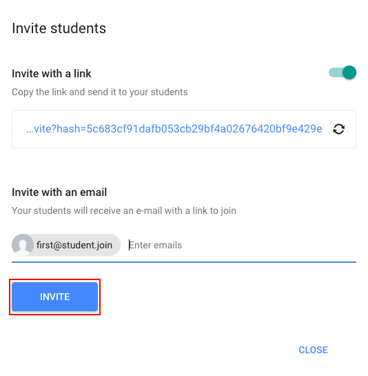 Invite button